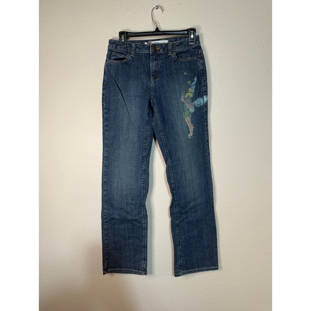 Vintage Disney Store Tinker Bell Jeans Womens Size 4 Y2K Embroidered Denim